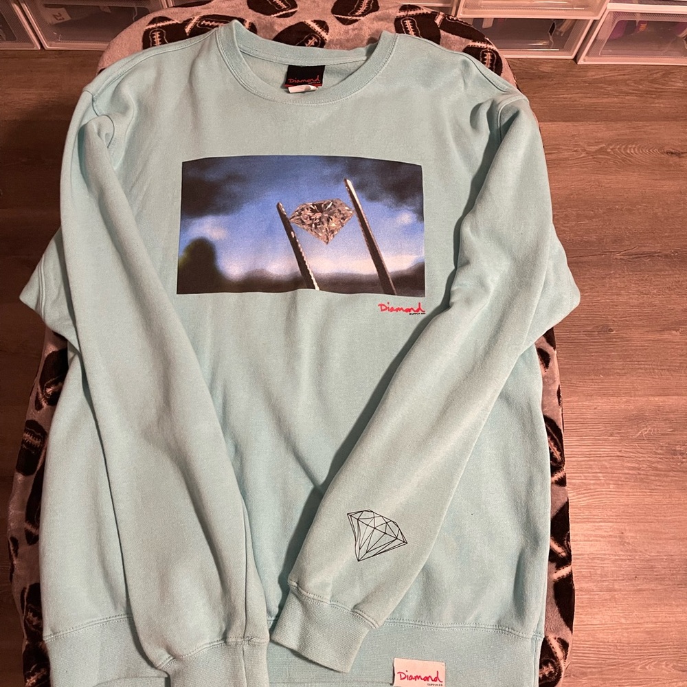Diamond Supply Co. Aqua Graphic Crewneck Sweater